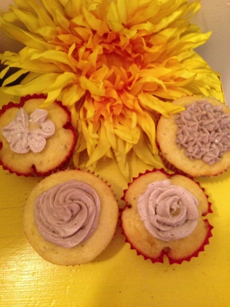 Lemon Lavendar Cupcakes with Lavender Honey Frosting
